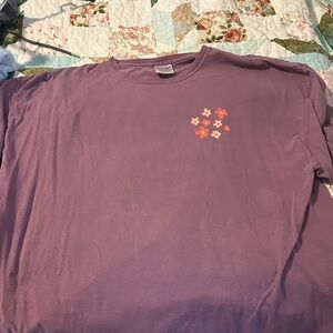 Comfort Colors Purple Tee with Floral Design
